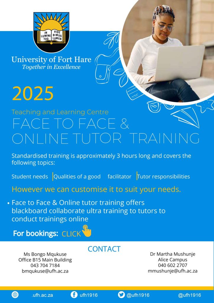 Fort Hare online tutor training