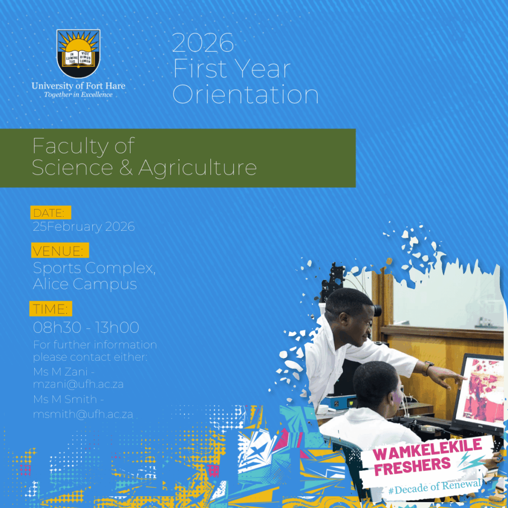 Faculty of science and Agriculture -First Year Orientation 2026